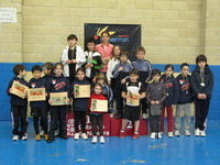 Podium para alevines y benjamines del Club B&aacute;dminton Estella