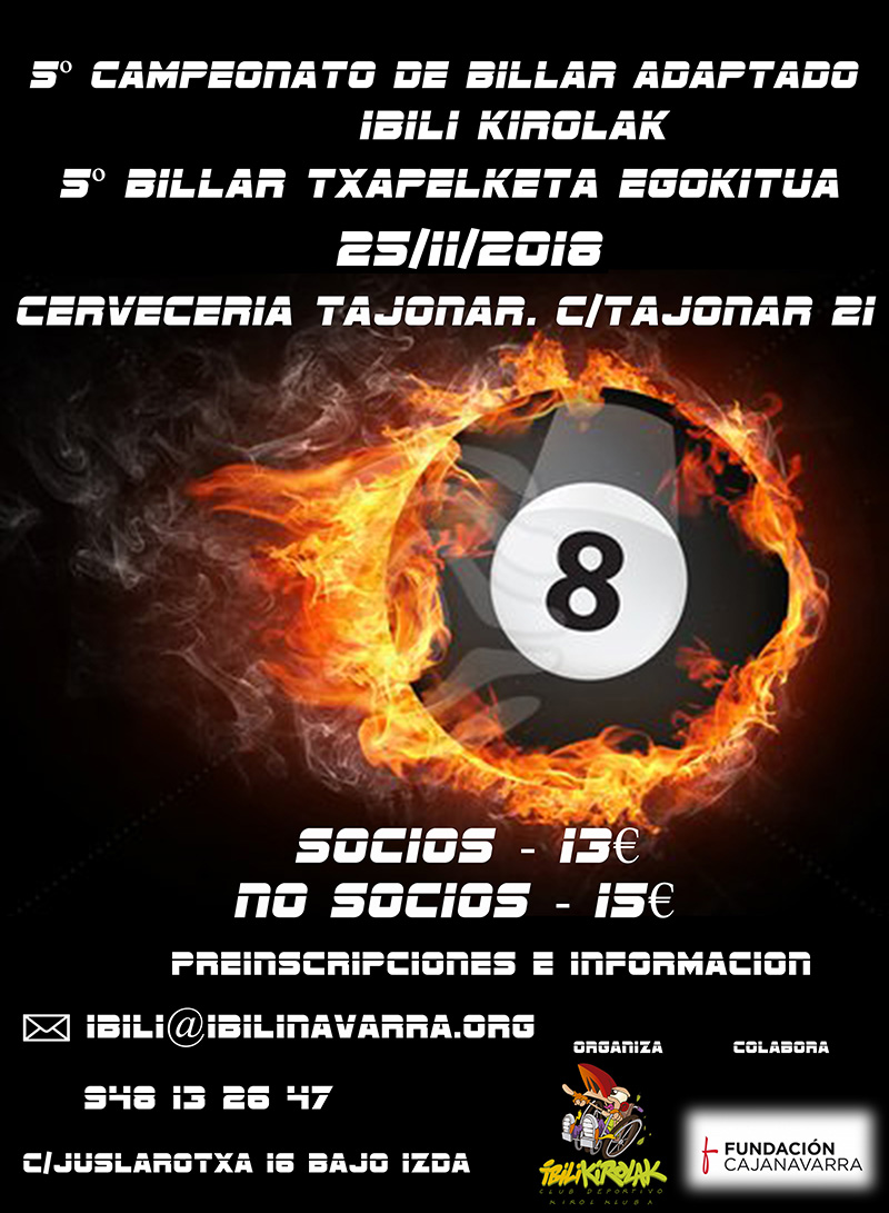 V Edici&oacute;n del Torneo de Billar Adaptado