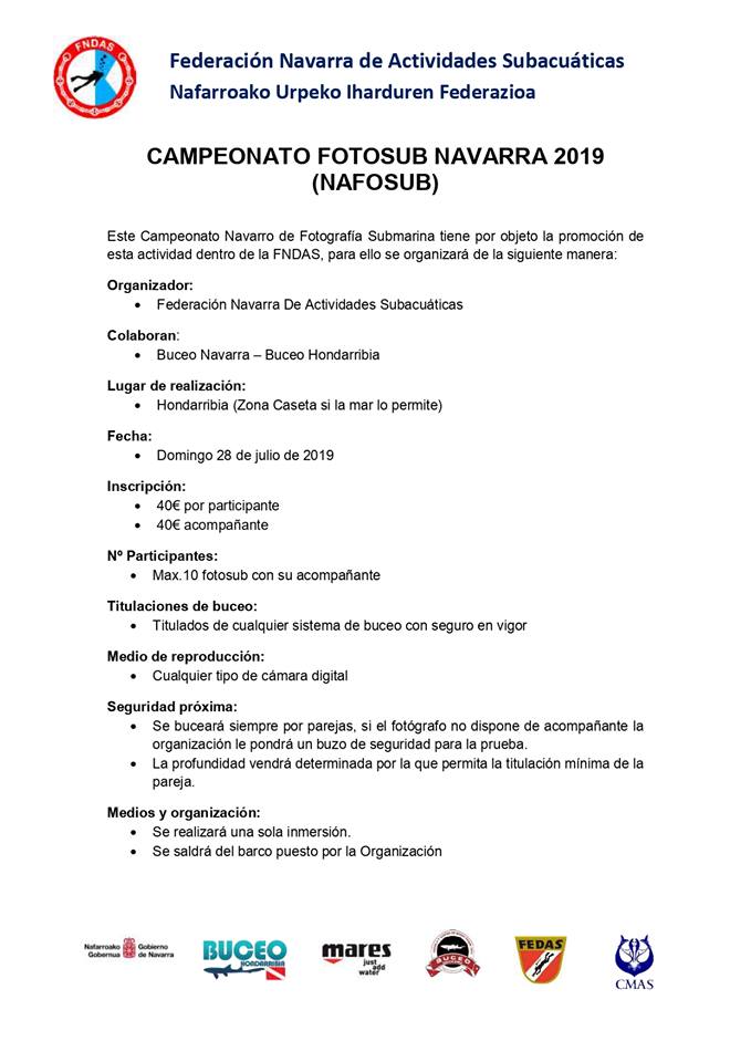 Campeonato Navarro Fotografía Submarina 2019