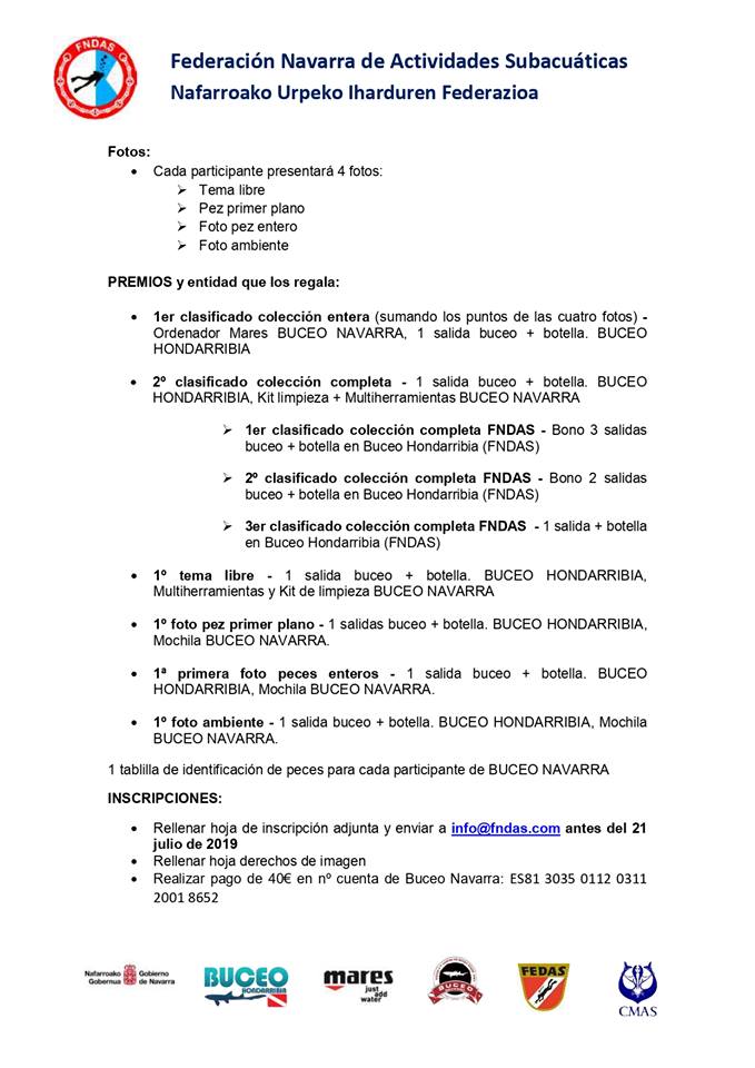 Campeonato Navarro Fotografía Submarina 2019