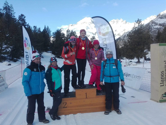 Esqu&iacute; N&oacute;rdico Adaptado: Pleno navarro en el podio de Benasque