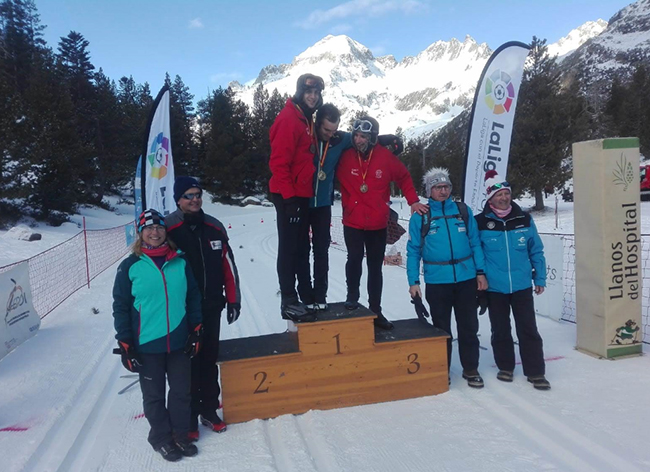 Esquí Nórdico Adaptado: Pleno navarro en el podio de Benasque