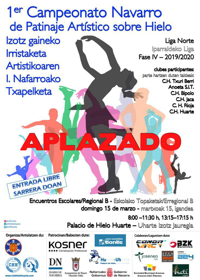 Se aplaza el Campeonato Navarro de Patinaje Art&iacute;stico