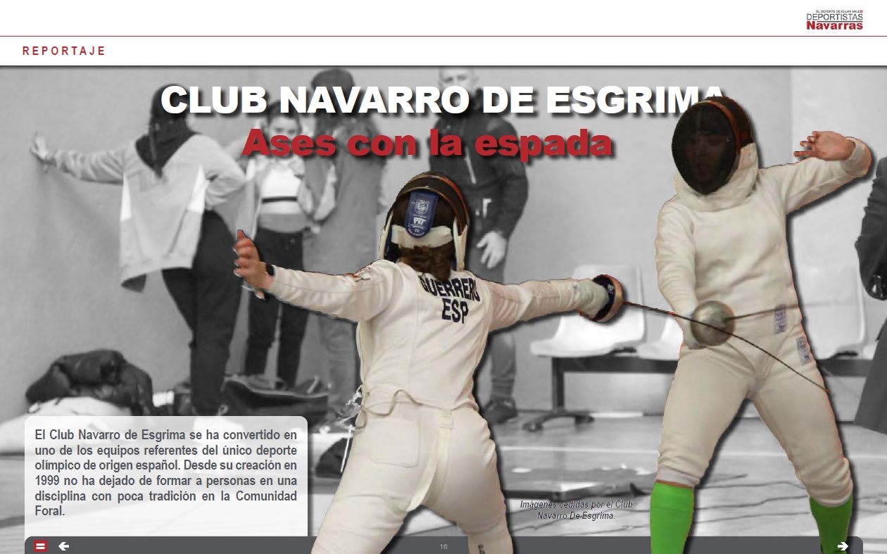 El Club Navarro de Esgrima en el Bolet&iacute;n Digital de &quot;Deportistas Navarras&quot; (INDAF)