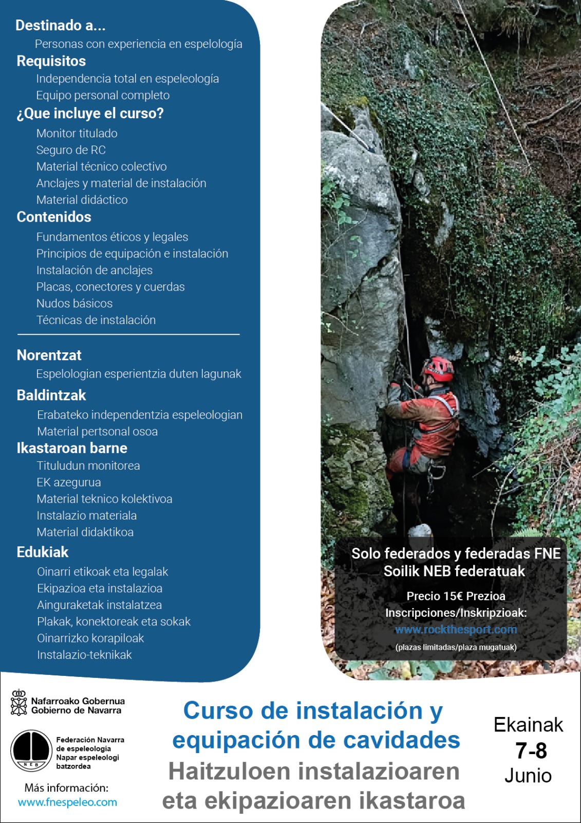 Curso de instalaci&oacute;n y equipaci&oacute;n de cavidades (7-8 de junio)