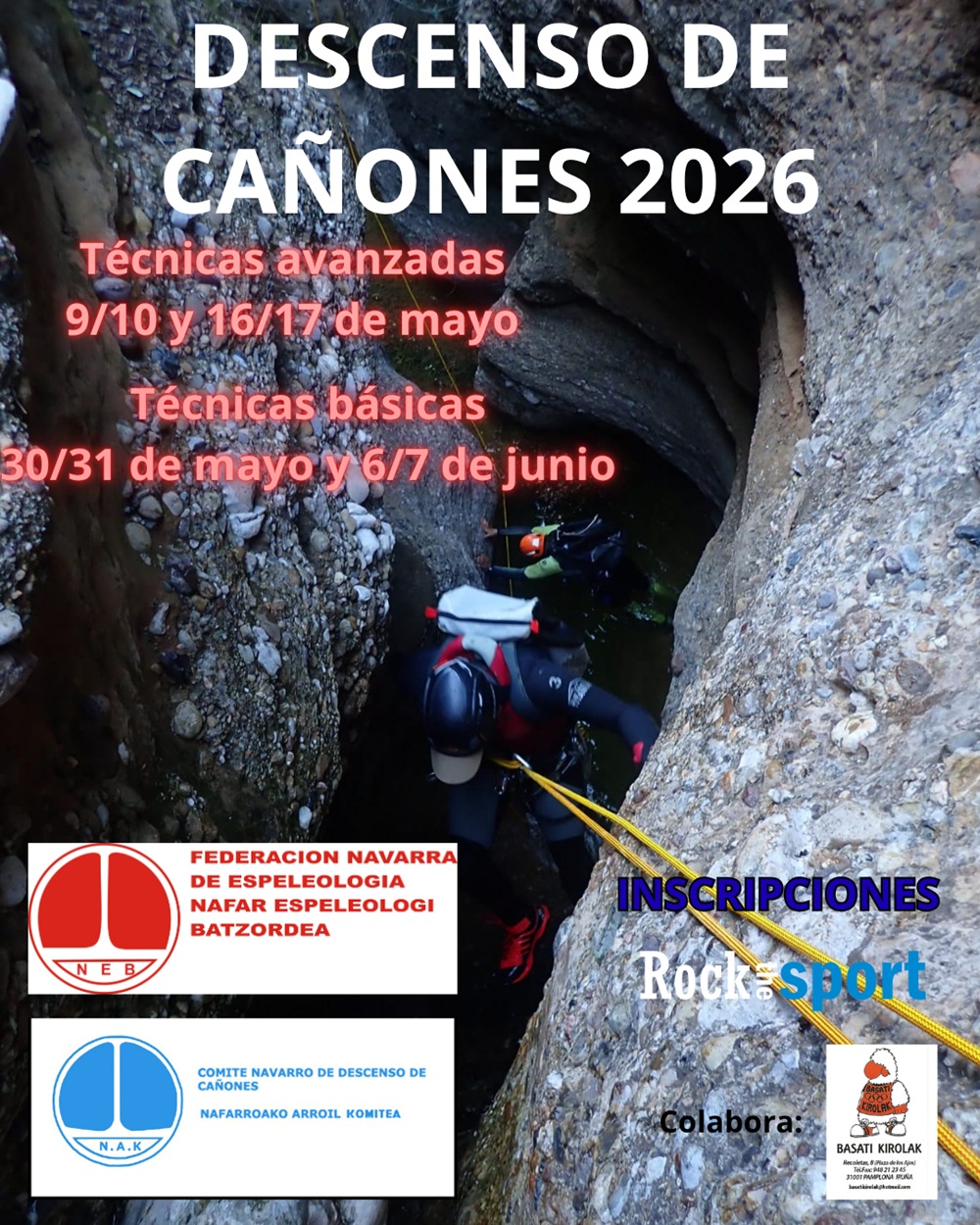 Abiertas inscripciones Curso Técnicas Básicas - Descenso de barrancos