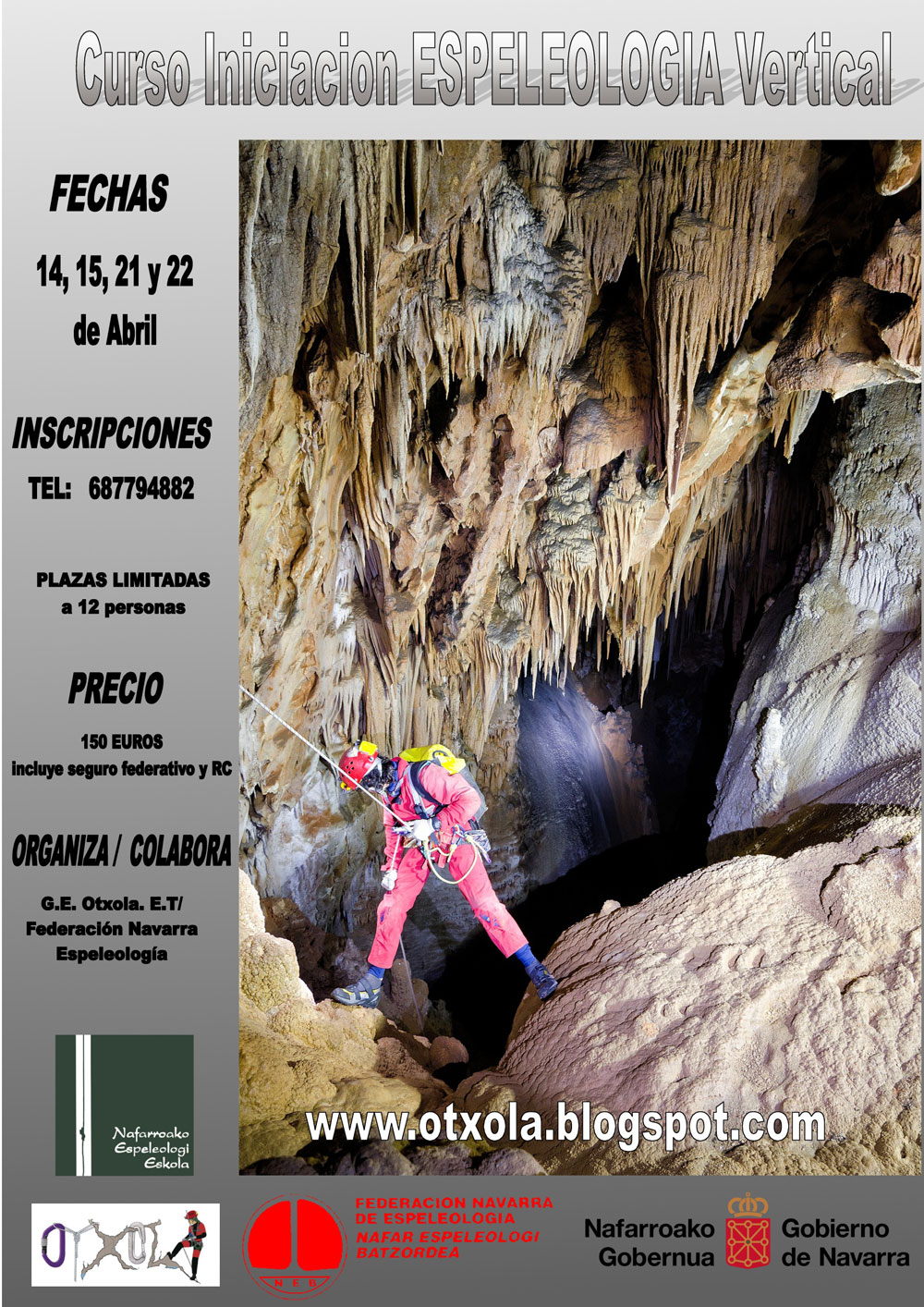 Curso de Iniciaci&oacute;n a la Espeleolog&iacute;a Vertical (Abril)