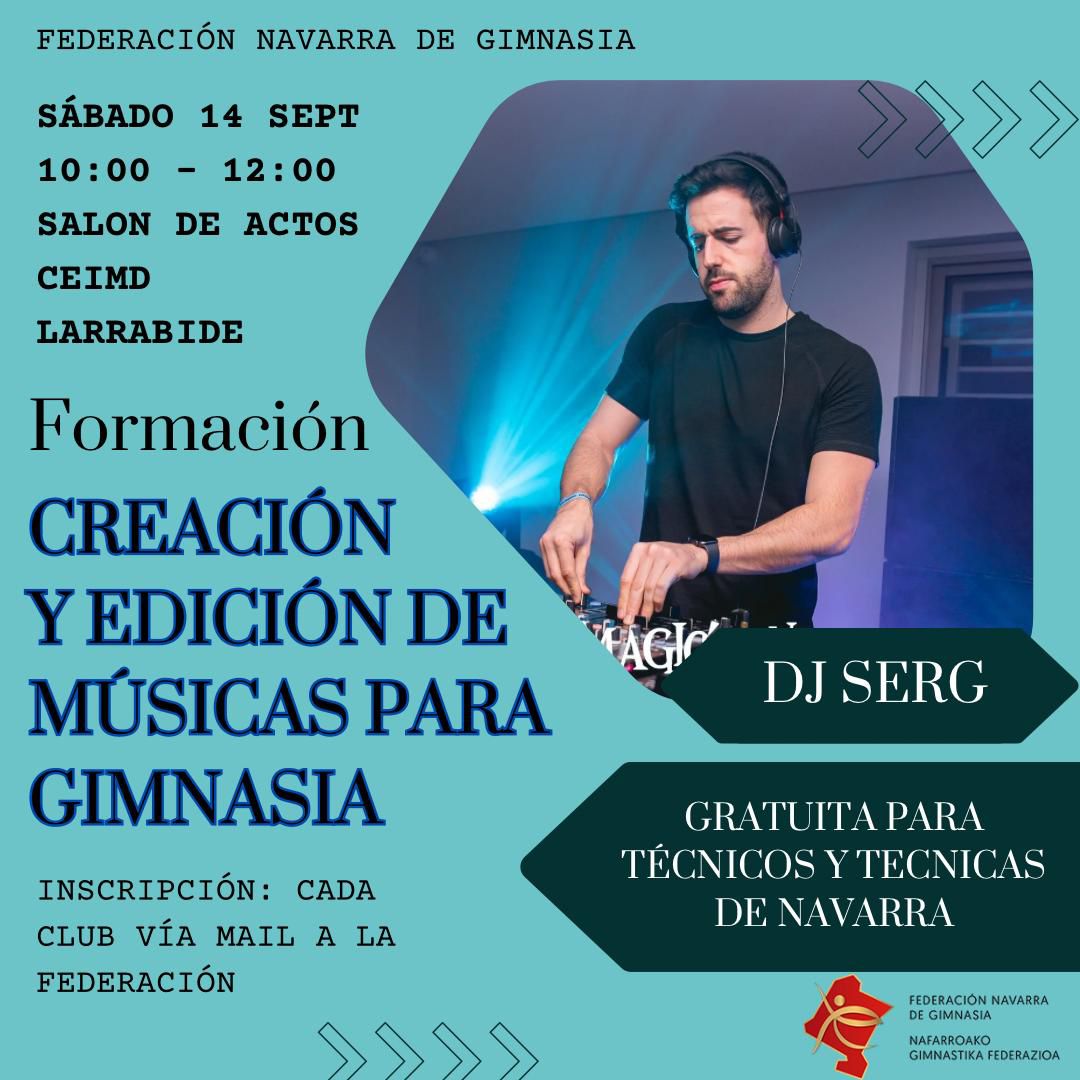 Formaci&oacute;n &quot;Creaci&oacute;n y edici&oacute;n de m&uacute;sicas para gimnasia&quot; (14 de septiembre). &iexcl;Inscr&iacute;bete!