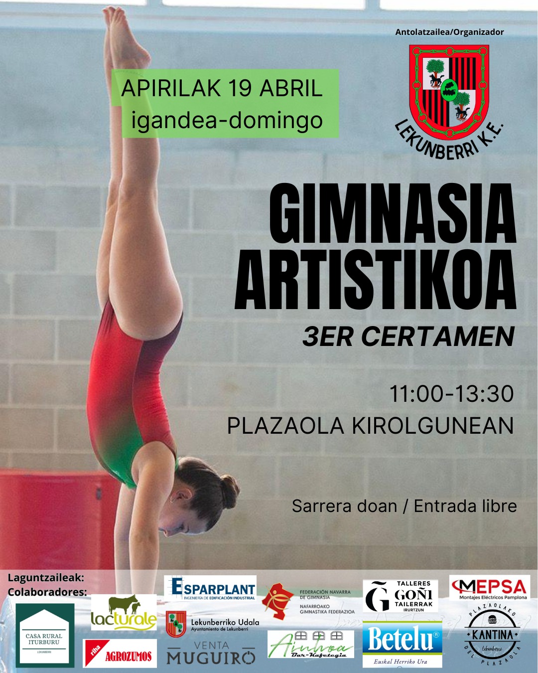 3&ordm; Certamen de Gimnasia Art&iacute;stica en Lekunberri