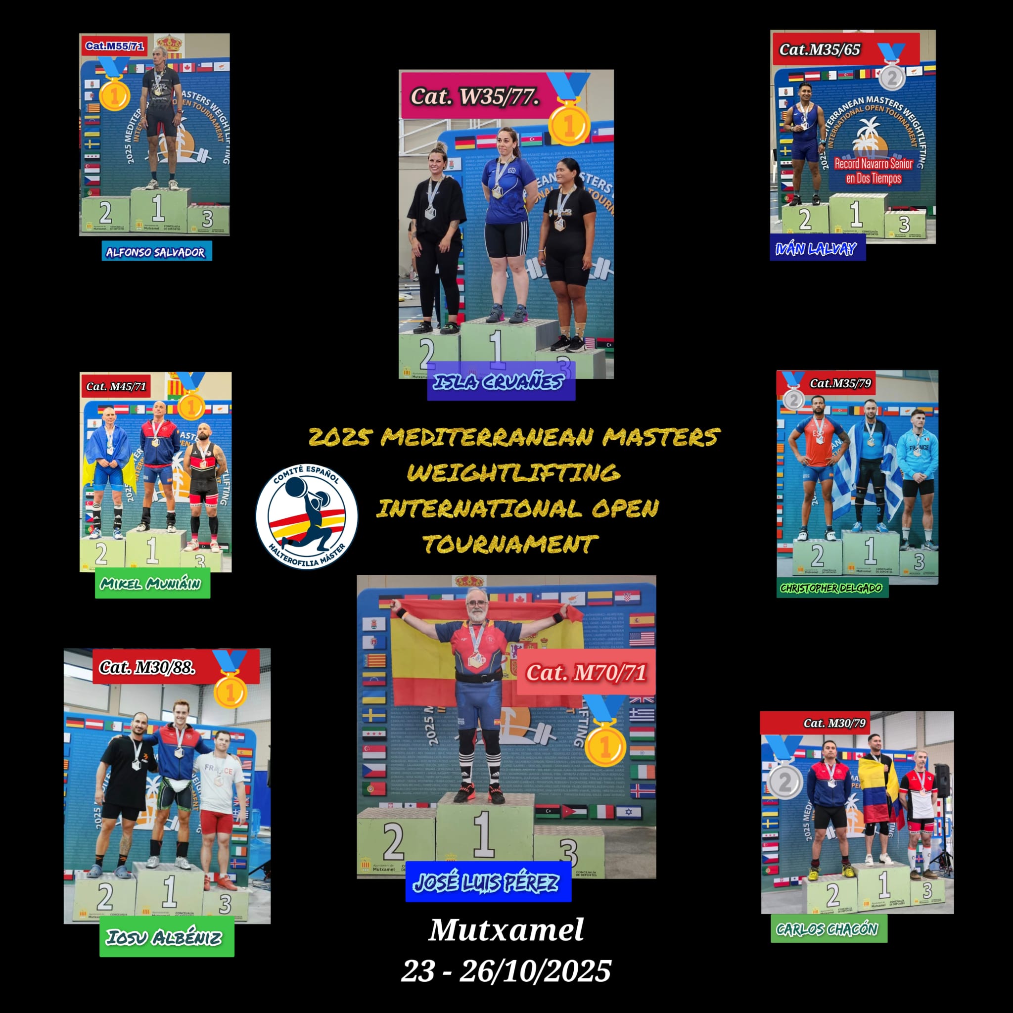 La halterofilia navarra brilla en el Mediterranean Masters Weightlifting International Open