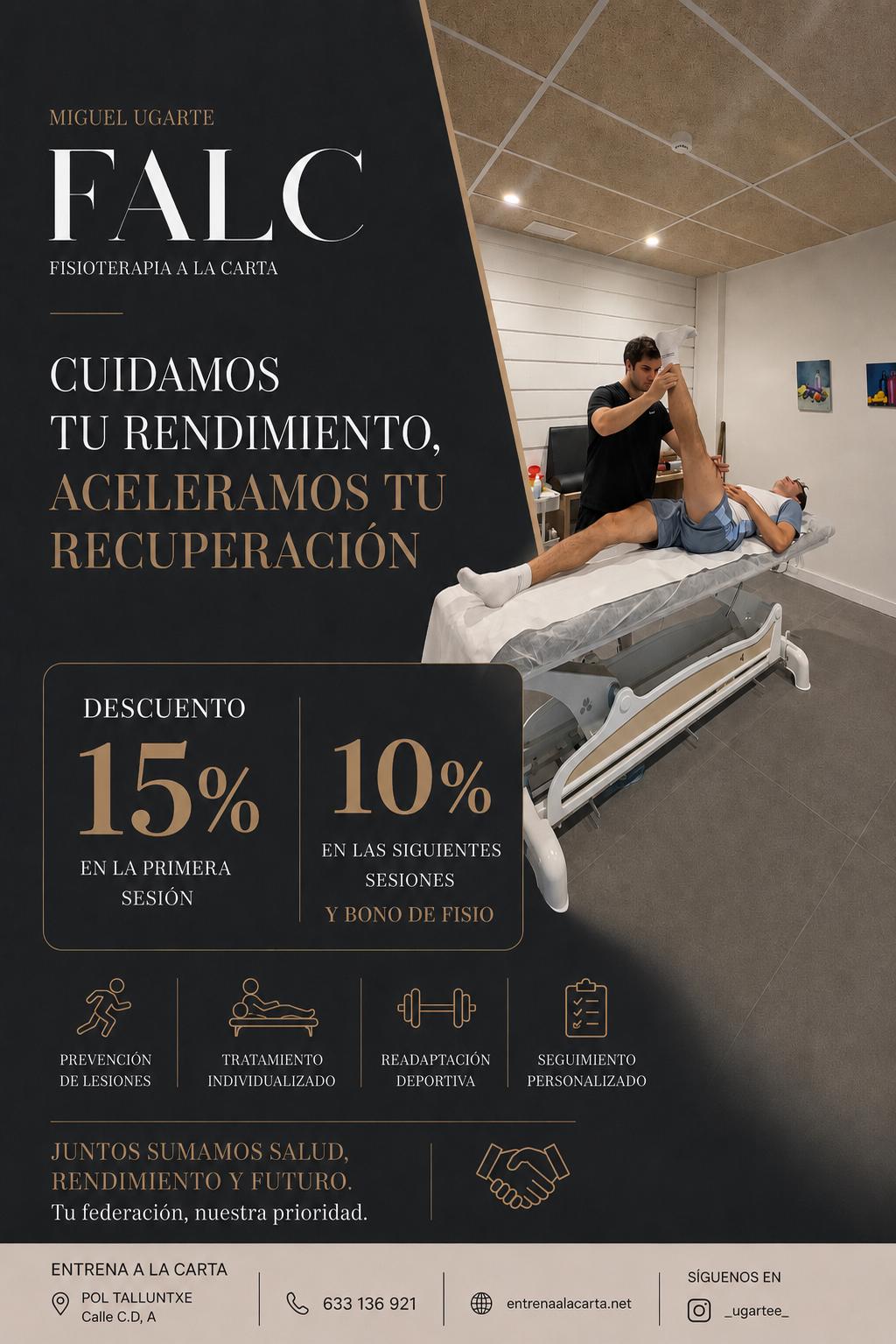 Ventajas para personas federadas - Fisioterapia a la carta (Miguel Ugarte)