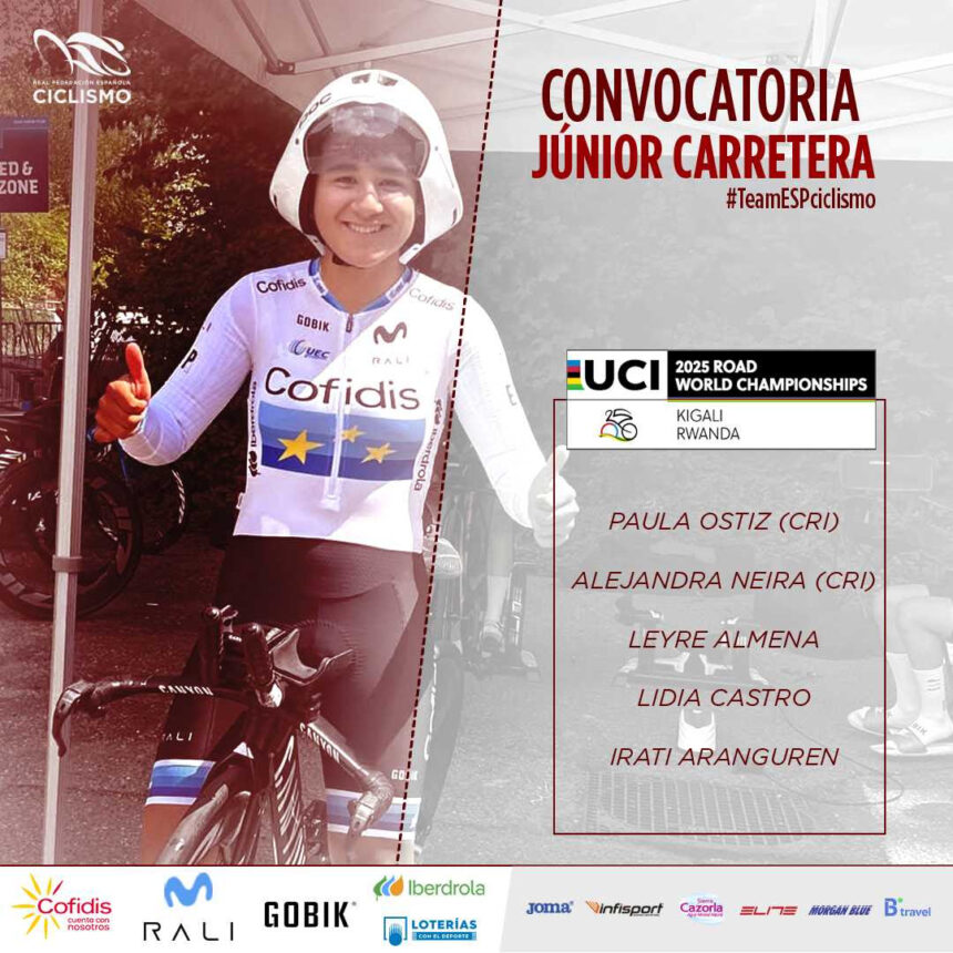 Paula Ostiz lidera la selecci&oacute;n espa&ntilde;ola en el Mundial J&uacute;nior de Ciclismo en Kigali