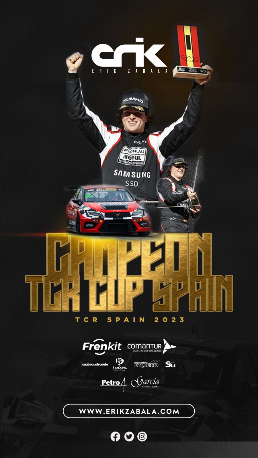 Erik Zabala, campe&oacute;n de la TCR Cup Spain en Montmel&oacute;
