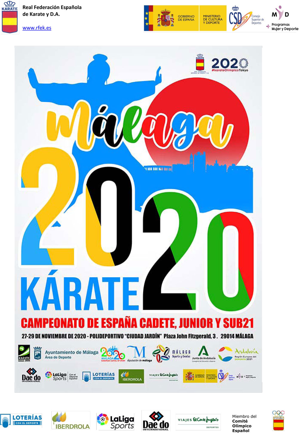 Campeonato de Espa&ntilde;a Cadete, J&uacute;nior y Sub-21 (27-29 noviembre)