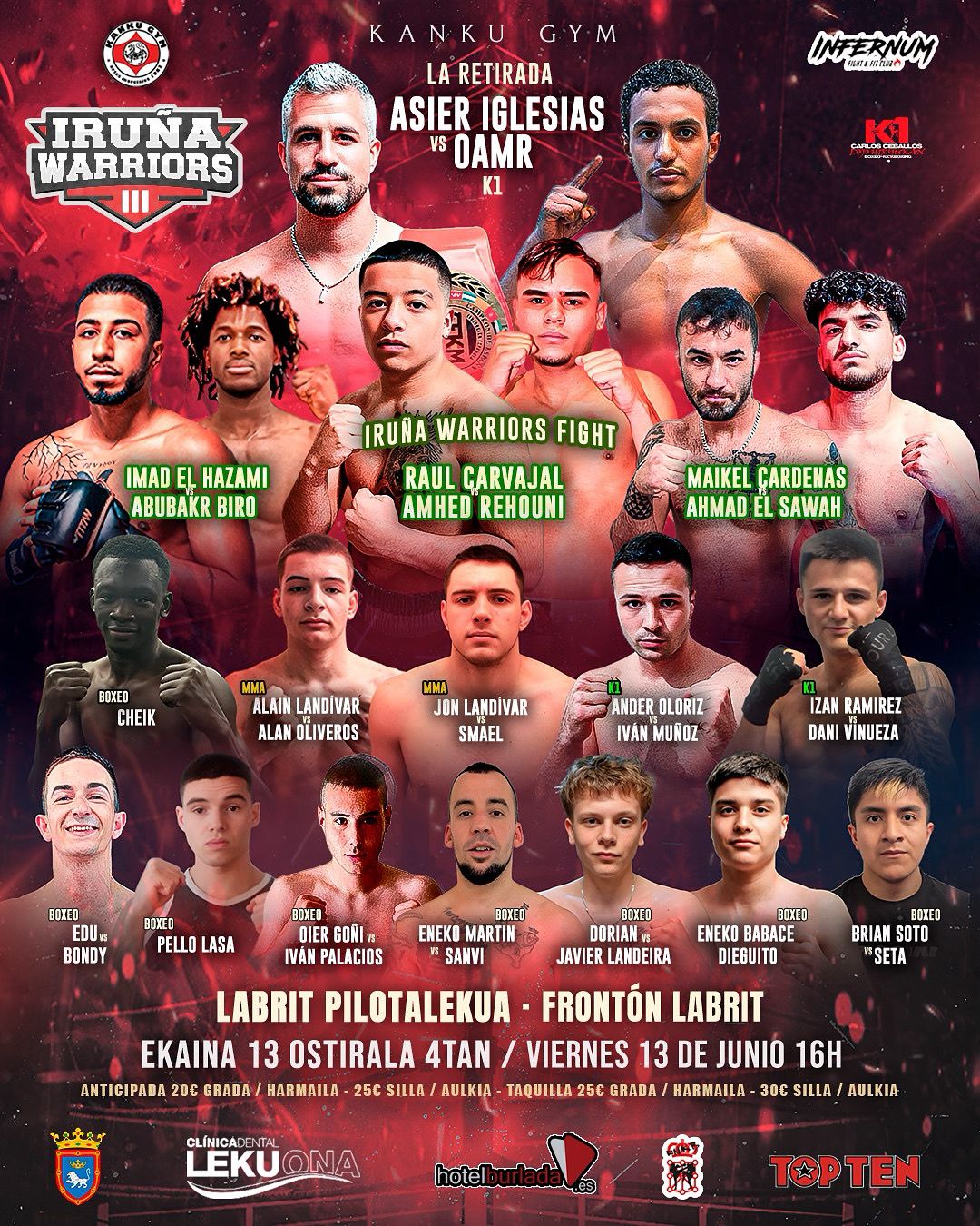 Iru&ntilde;a Warriors III, 13 de junio en el front&oacute;n Labrit de Pamplona