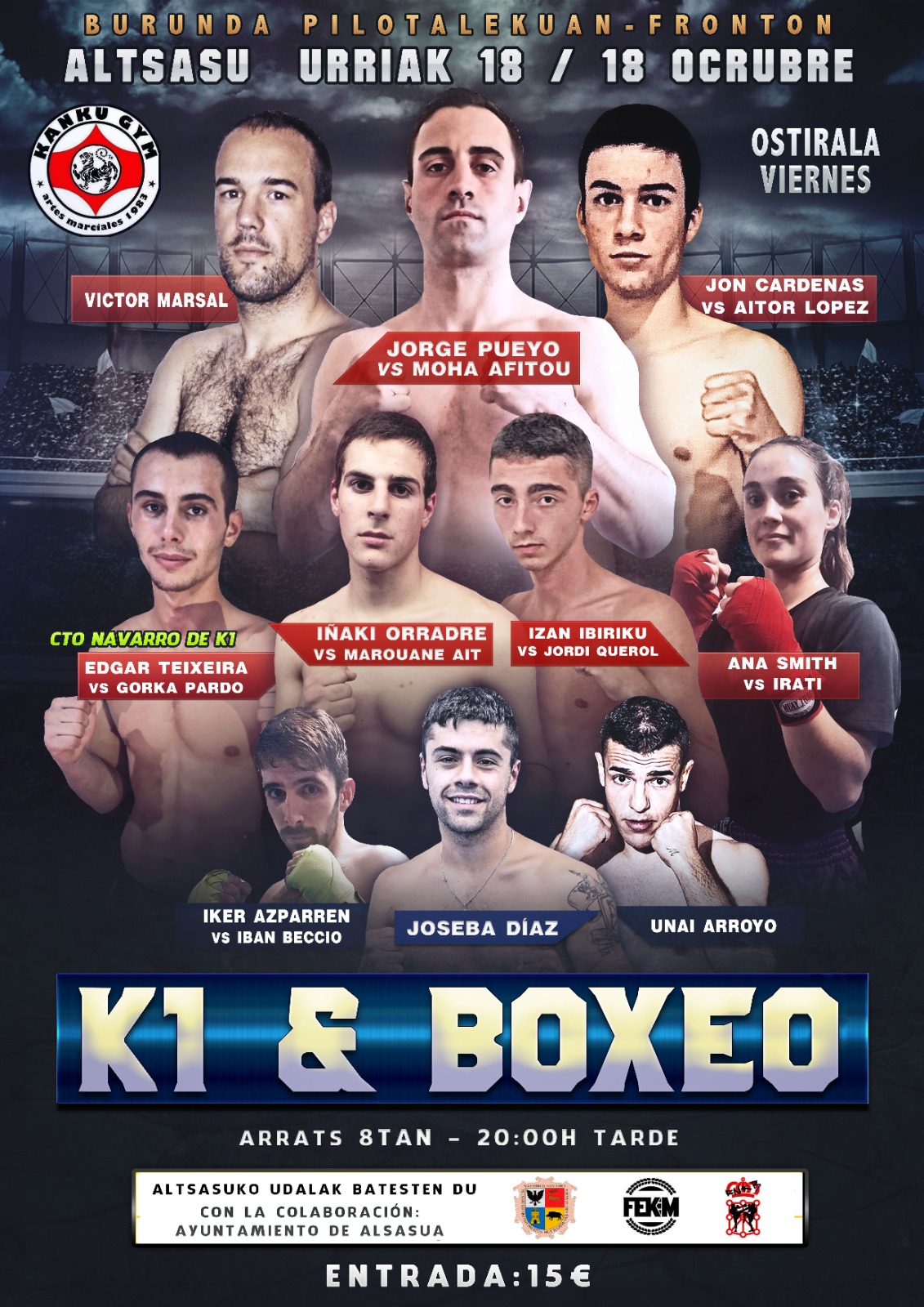 18 de Octubre, velada de Boxeo y K1 en Alsasua