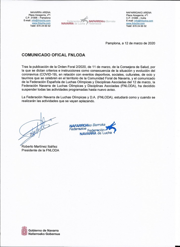 Comunicado Oficial FNLODA