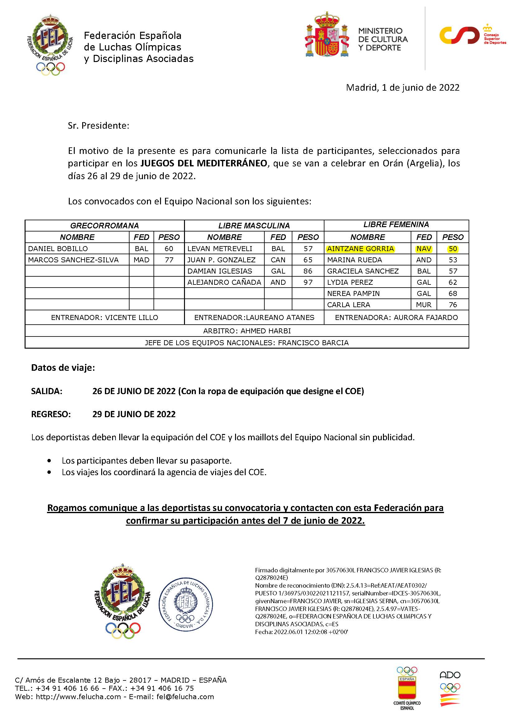 Aintzane Gorria convocada para los Juegos del Mediterr&aacute;neo