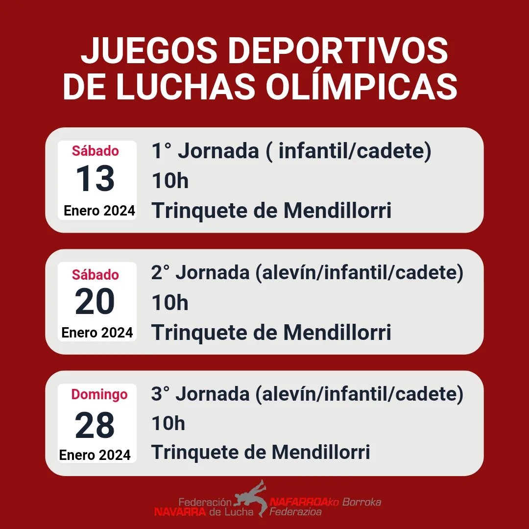 Ya est&aacute;n aqu&iacute; los Juegos Deportivos de Navarra de Luchas Ol&iacute;mpicas