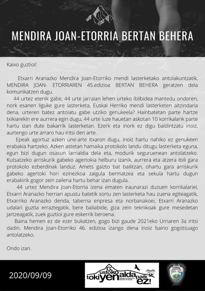 MENDIRA JOAN-ETORRIA SUSPENDIDA