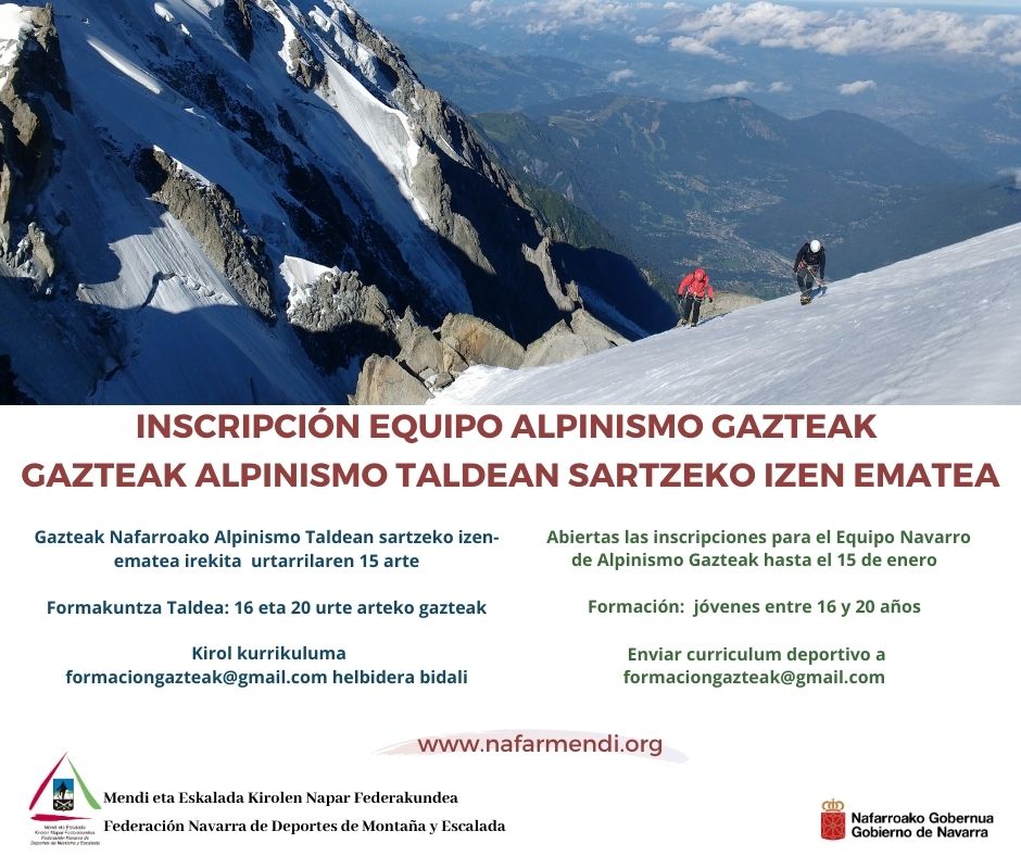 INSCRIPCI&Oacute;N EQUIPO DE ALPINISMO GAZTEAK