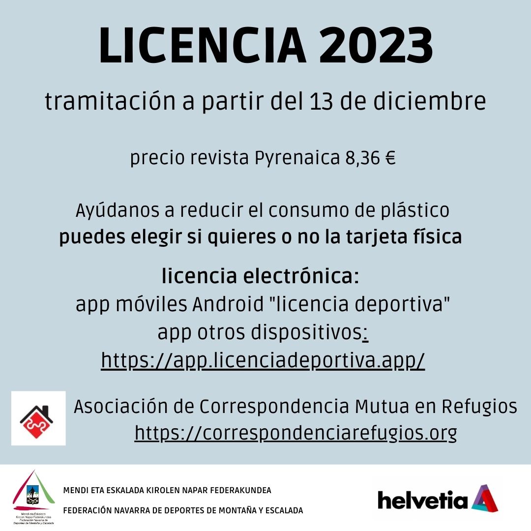 LICENCIAS 2023. EMPEZAMOS EL 13 DE DICIEMBRE