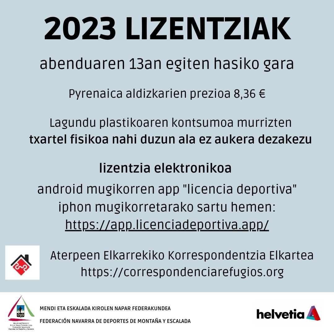 LICENCIAS 2023. EMPEZAMOS EL 13 DE DICIEMBRE