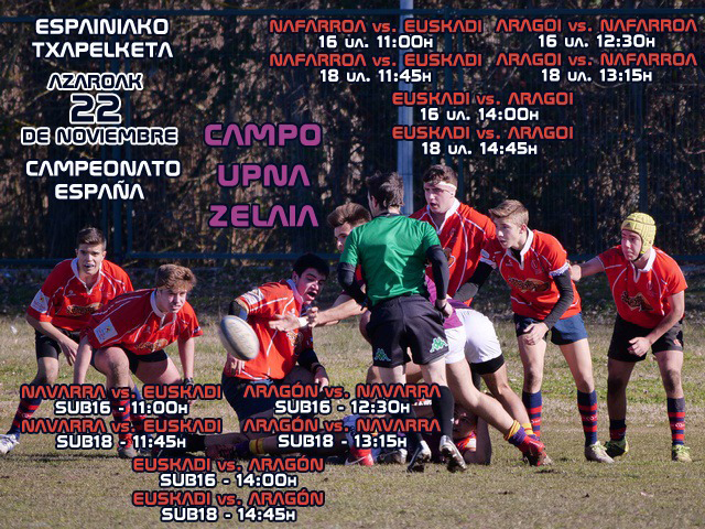 Convocatorias navarras para el Campeonato de Selecciones Autonómicas de Rugby Sub 16 y Sub 18