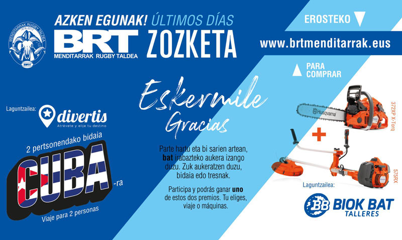 &Uacute;ltimos d&iacute;as del sorteo del BRT Menditarrak