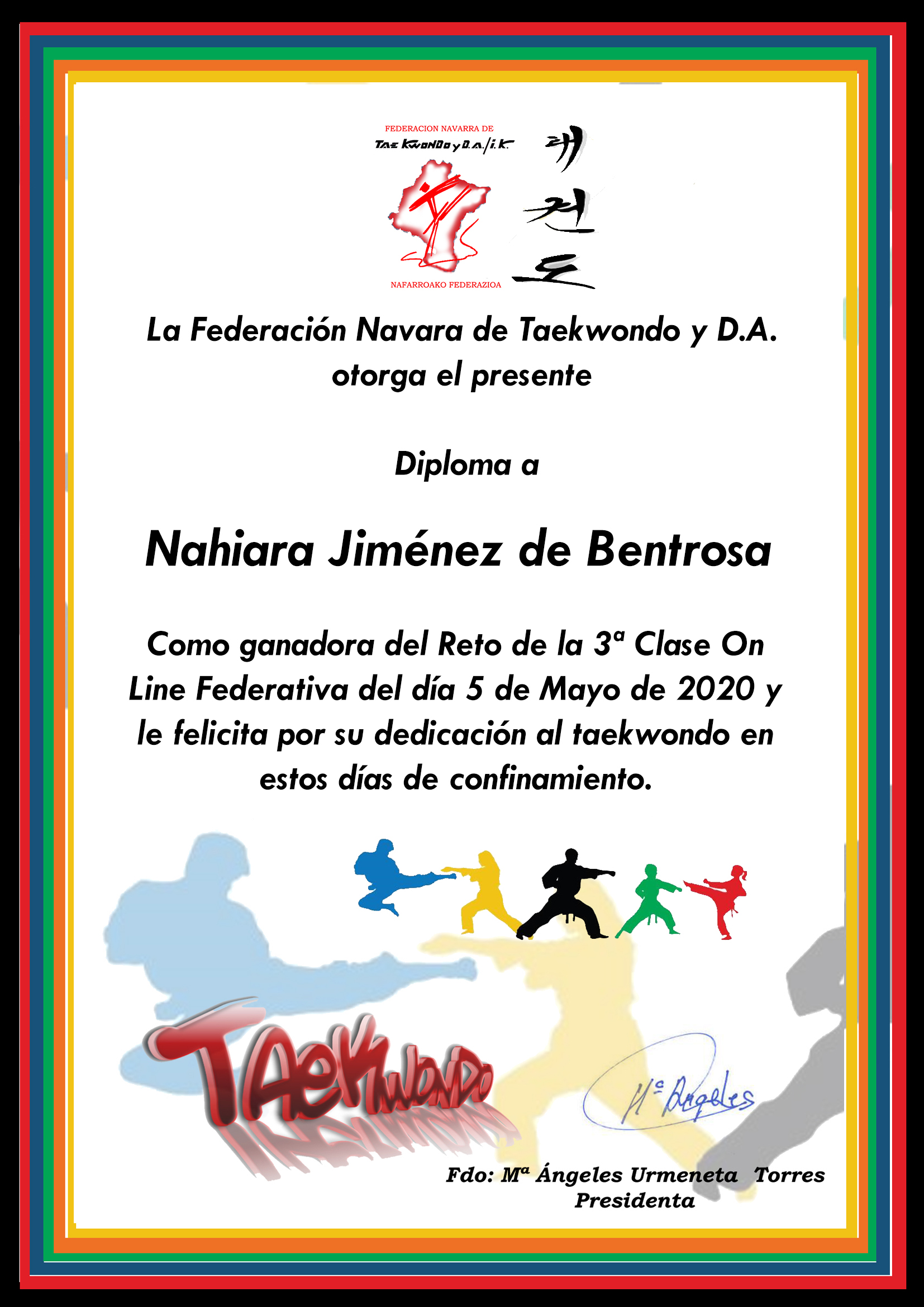 Nahiara Jim&eacute;nez de Bentrosa ganadora del reto de la tercera clase online