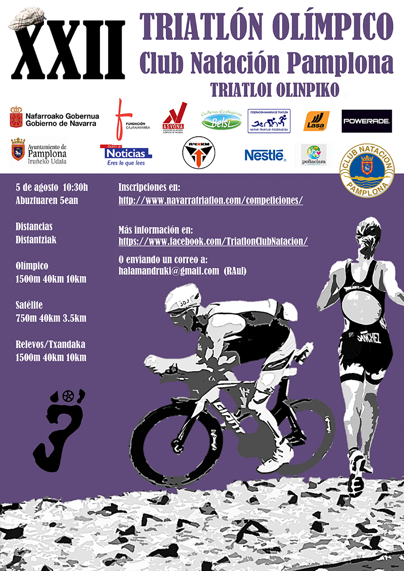 El Club Nataci&oacute;n Pamplona presenta la XXII Edici&oacute;n de su Triatl&oacute;n Ol&iacute;mpico.
