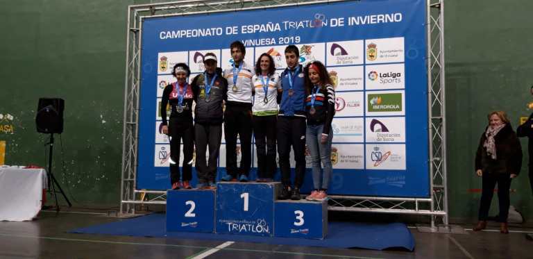 Enara Oronoz y Saltoki-Diquesí Campeones de España de Triatlón de Invierno.